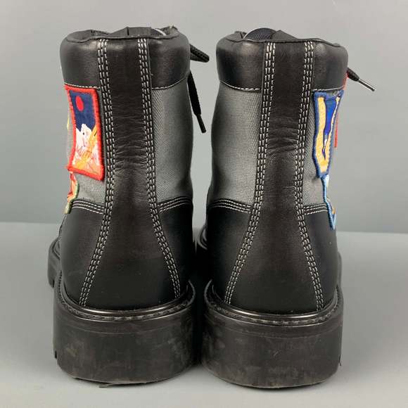 LOUIS VUITTON Black Patches Leather Metropolis Ranger Boots - Picture 5 of 9